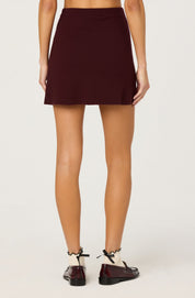 Wine Eryn Sweater Mini Skirt