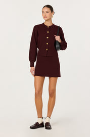 Wine Eryn Sweater Mini Skirt