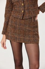 Brown Plaid Mini Skirt