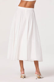 White Grace Nylon Midi Skirt