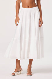 White Grace Nylon Midi Skirt