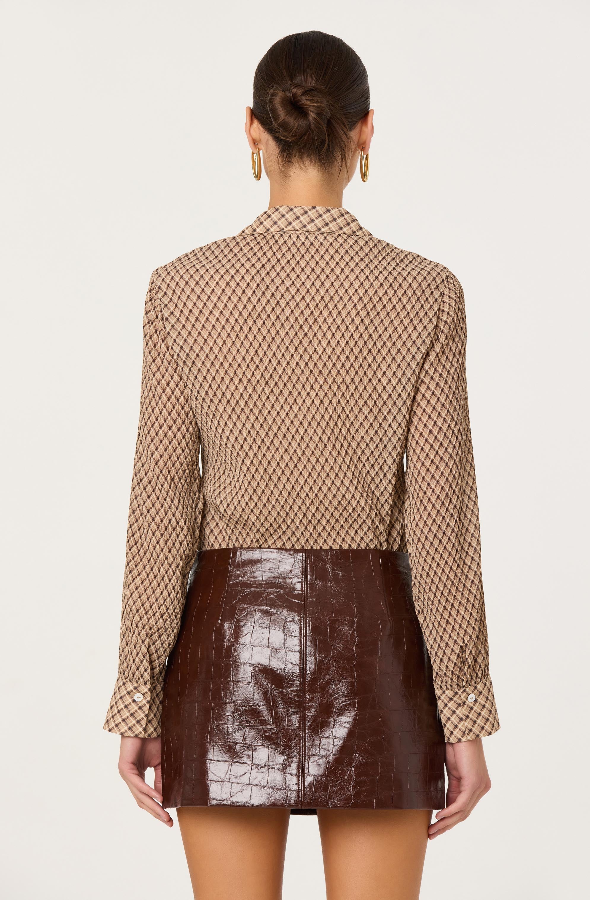 Brown Sheer Laurel Top