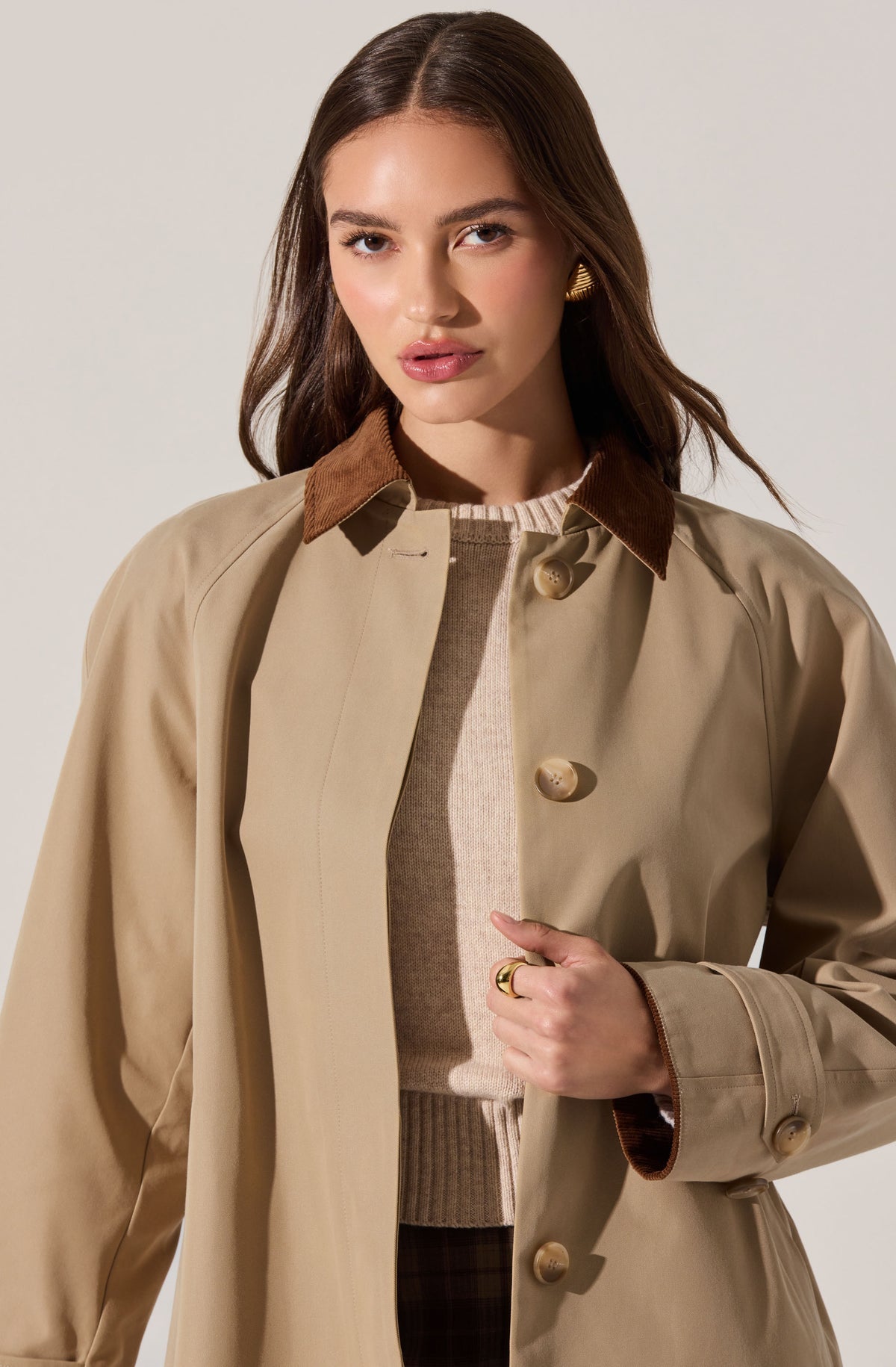 Khaki Corduroy Collar Raiden Coat