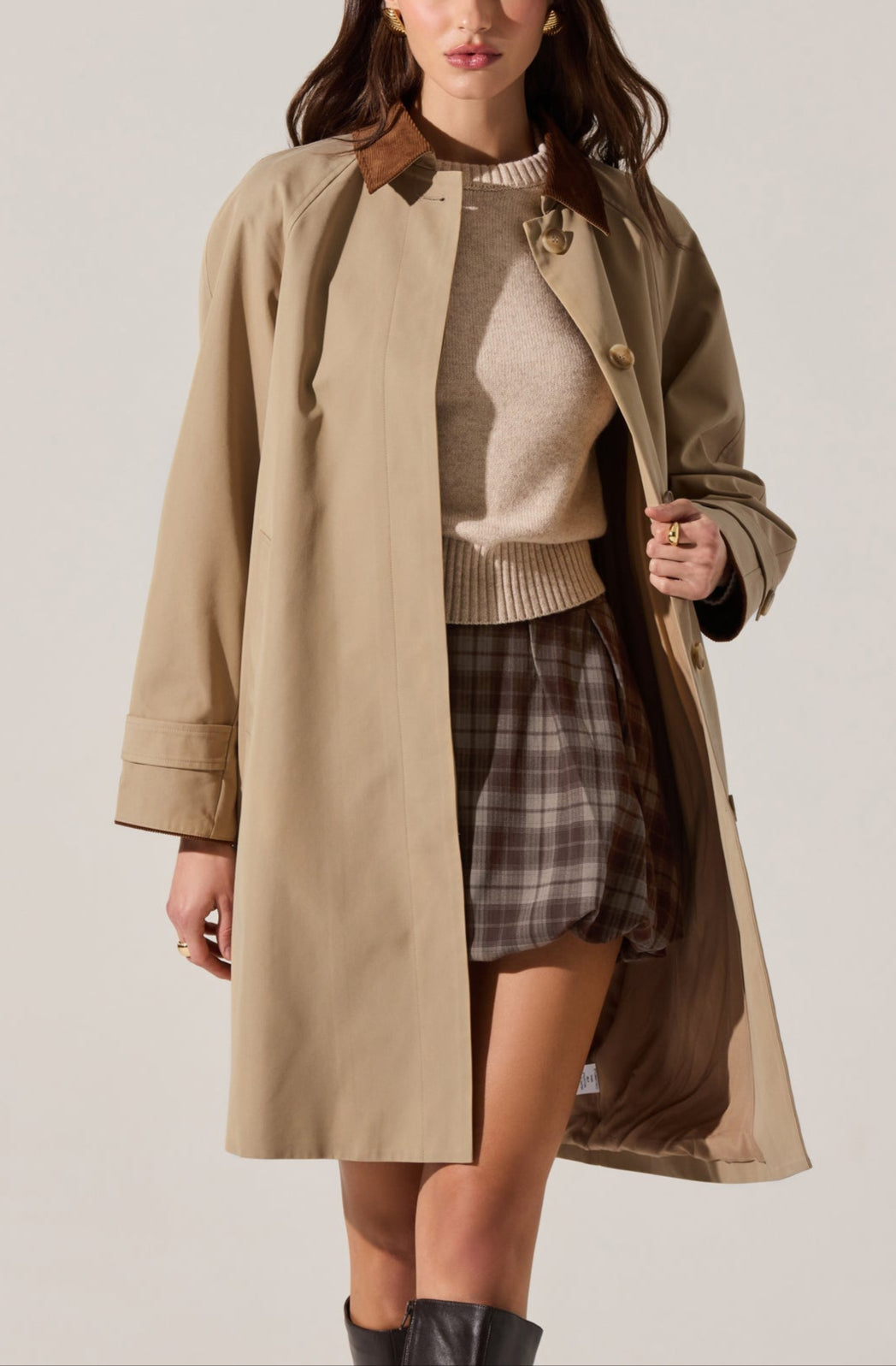Khaki Corduroy Collar Raiden Coat