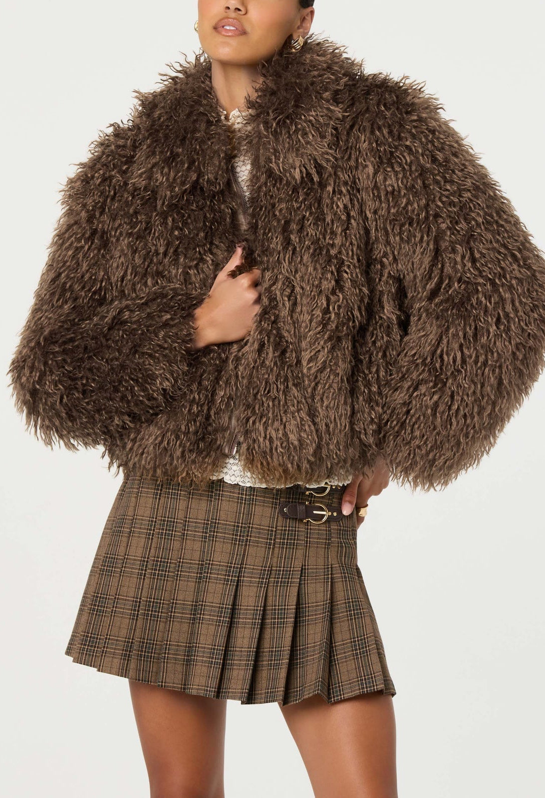 Brown Faux Fur Jacket