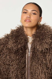 Brown Faux Fur Jacket