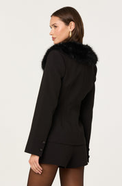 Stefani Faux Fur Trim Jacket