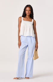 White Eyelet Side Tie Lori Top