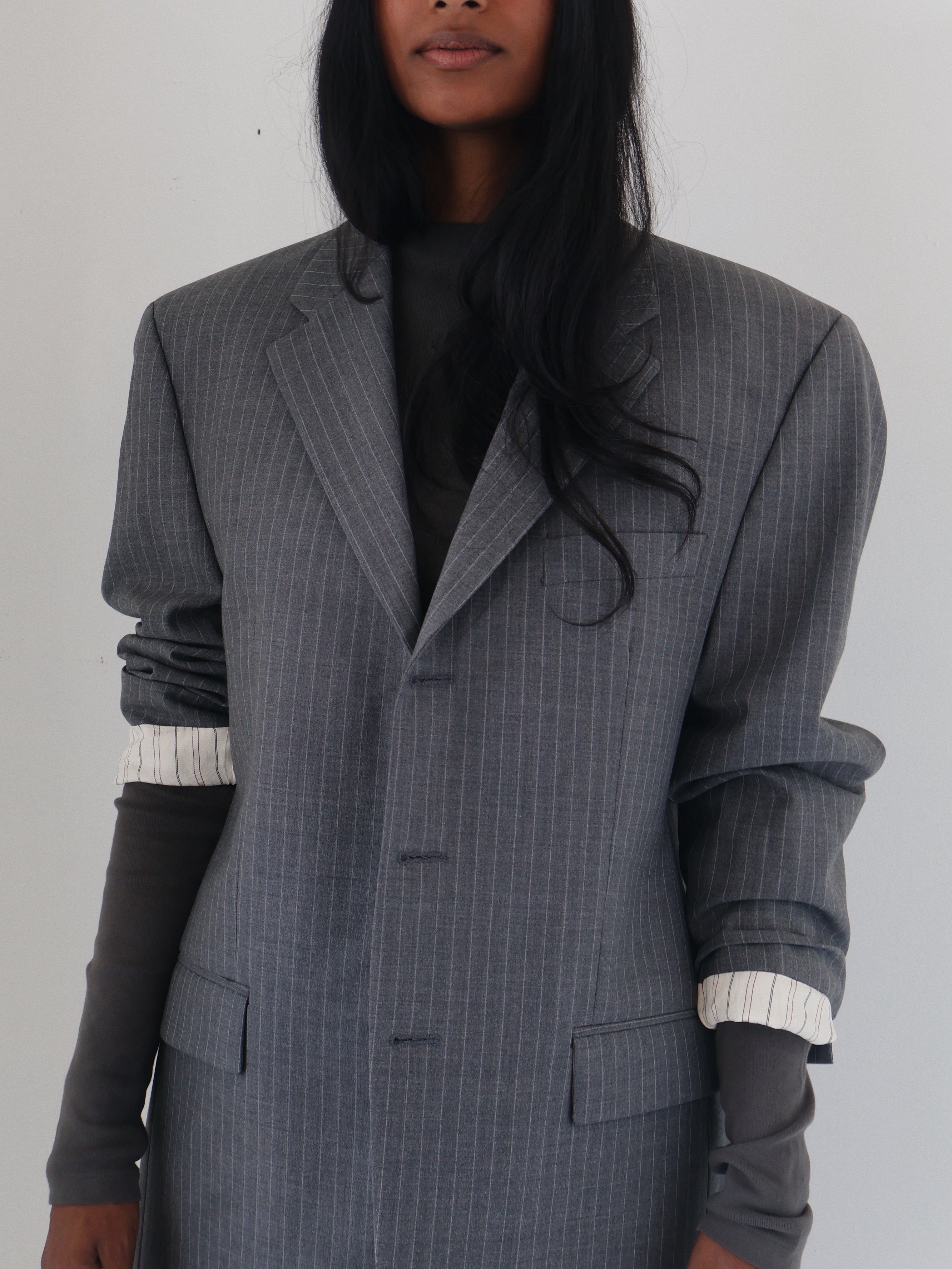 Vintage Grey Pinstripe Ralph Lauren Blazer
