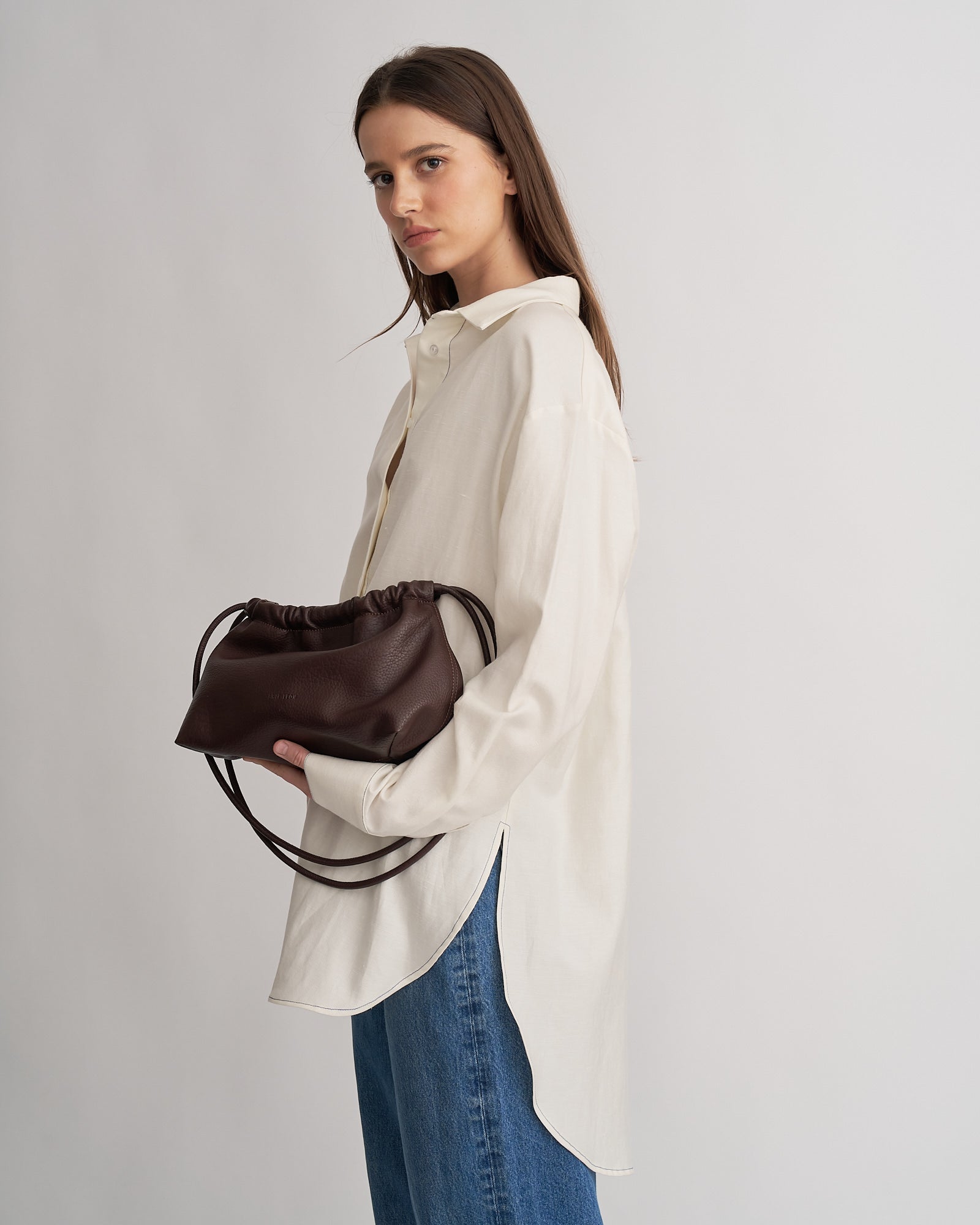 Brie Leon Chocolate Alma Bag