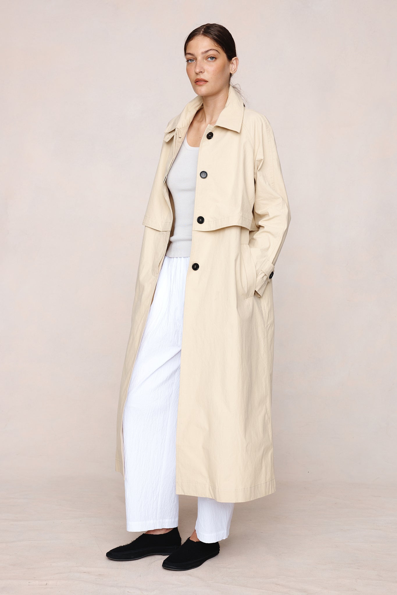Marle Angelo Trench Coat in Putty