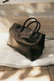 Flattered Black Leather Lola Tote