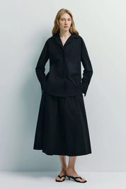Rue Sophie Black Andra Midi Skirt
