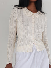 Cream Ottilie Crochet Cardigan
