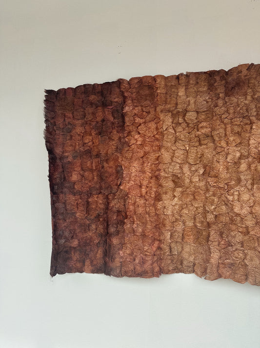 Plant Dyed Wild Silk Wall Hanging - Natural Rosy Brown