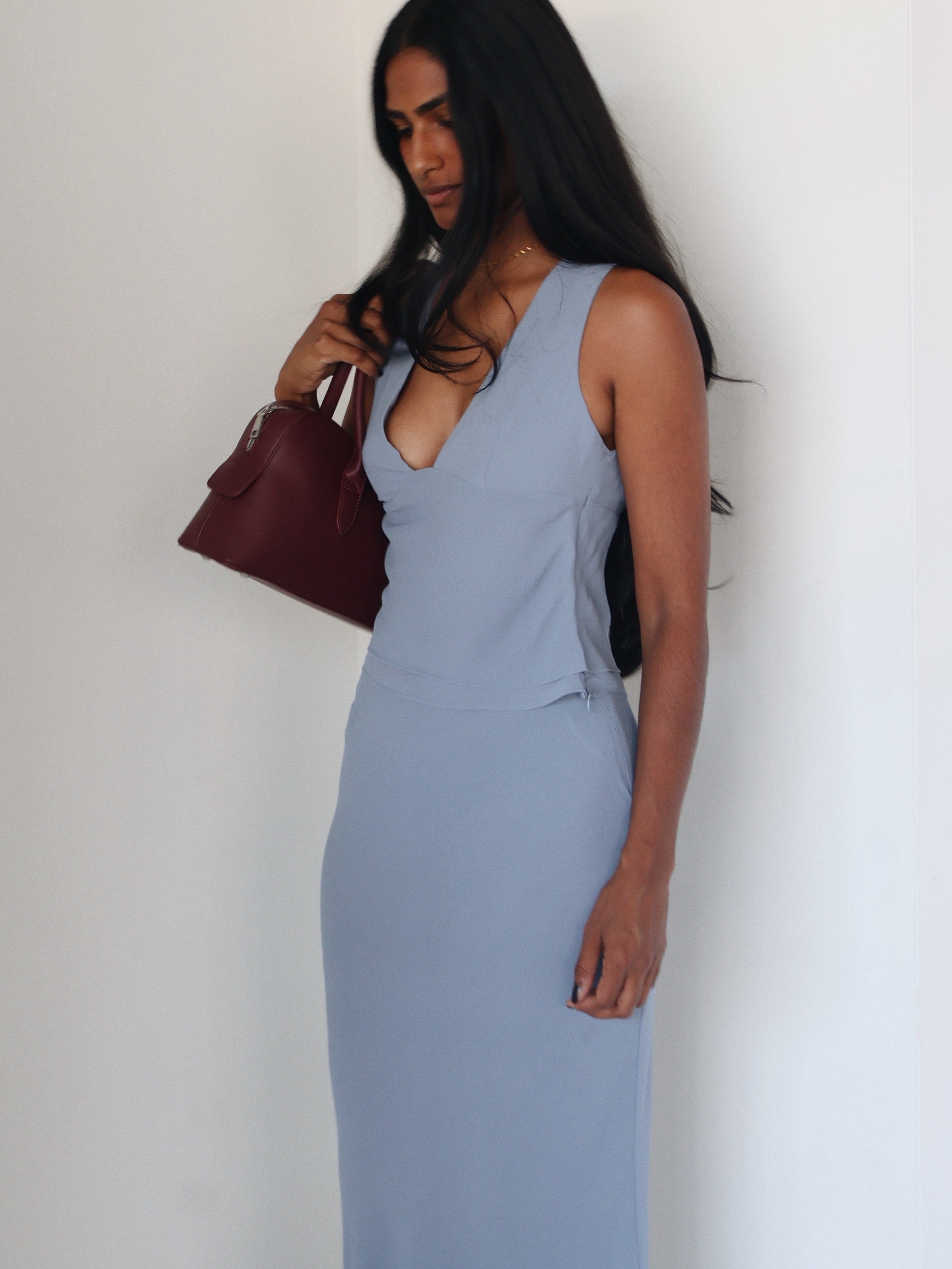 Tilda Burgundy Vegan Shoulder Bag