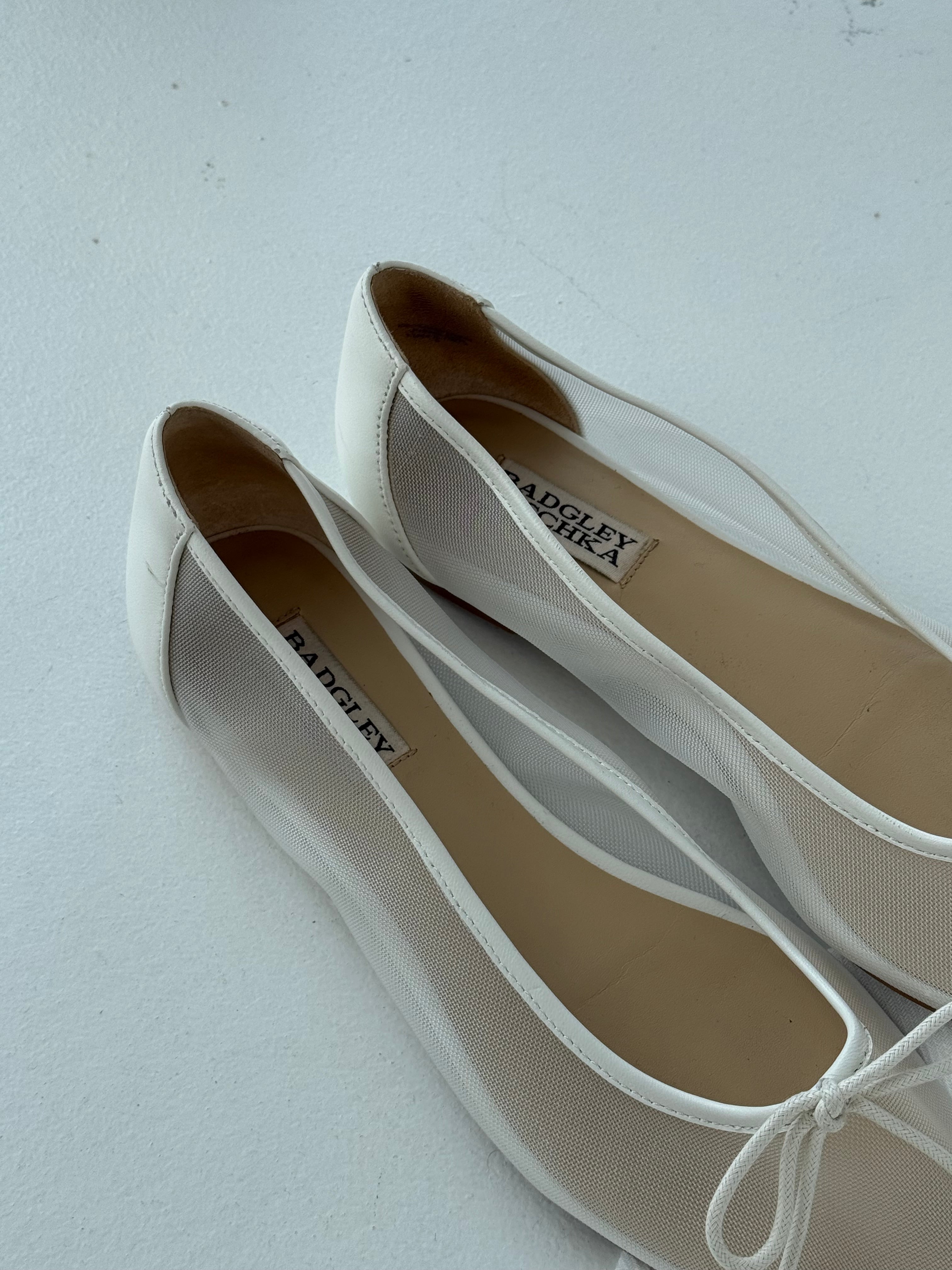 Vintage Badgley Mischika White Mesh Flats