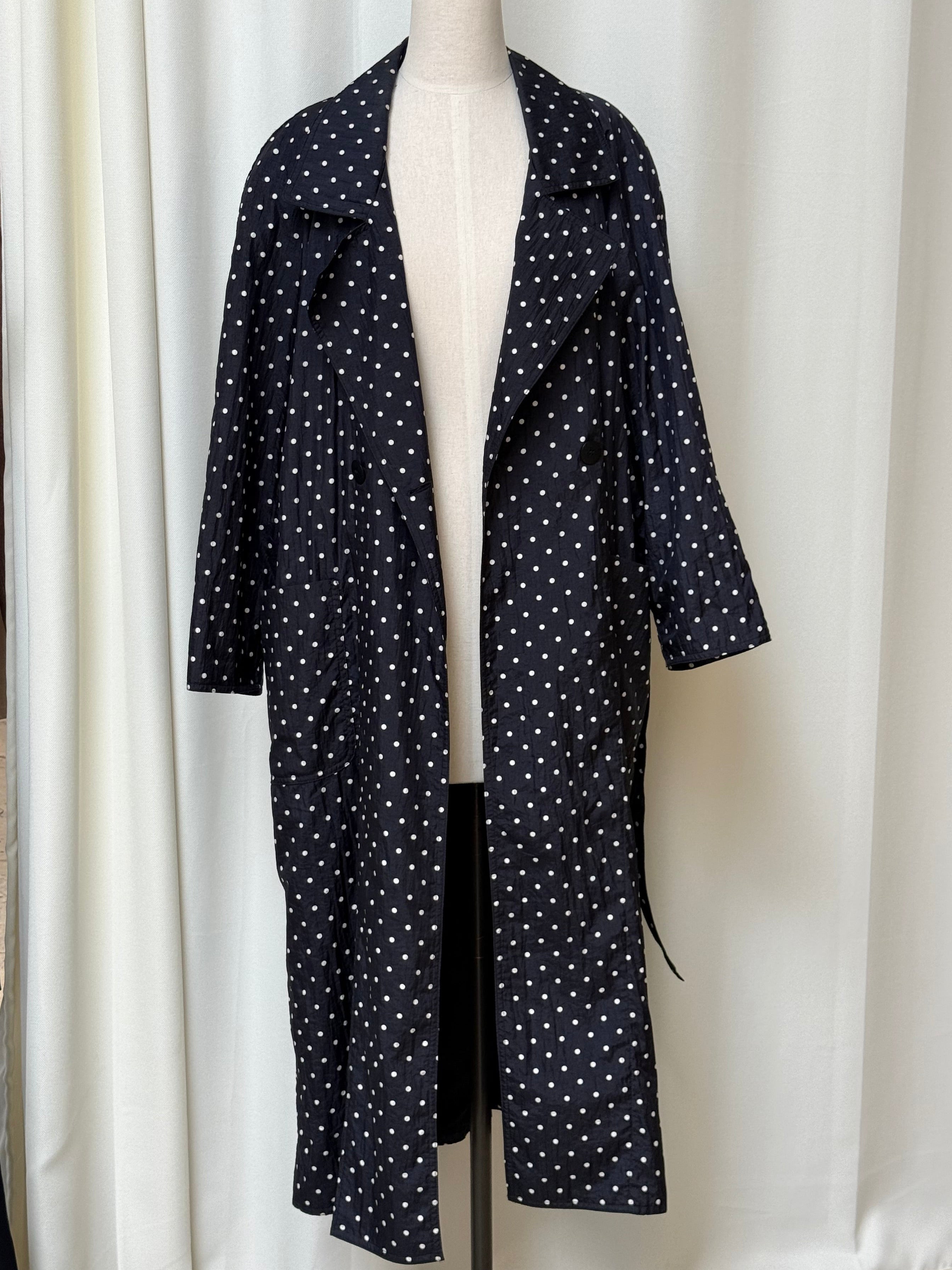 Vintage Saks Fifth Ave Polka Dot Lightweight Trench