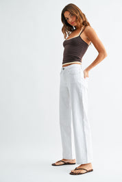 Just Black White Selvidge Straight Leg Denim