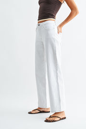 Just Black White Selvidge Straight Leg Denim