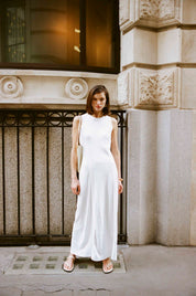 Third Form White Momentum Open Back Midi Dress