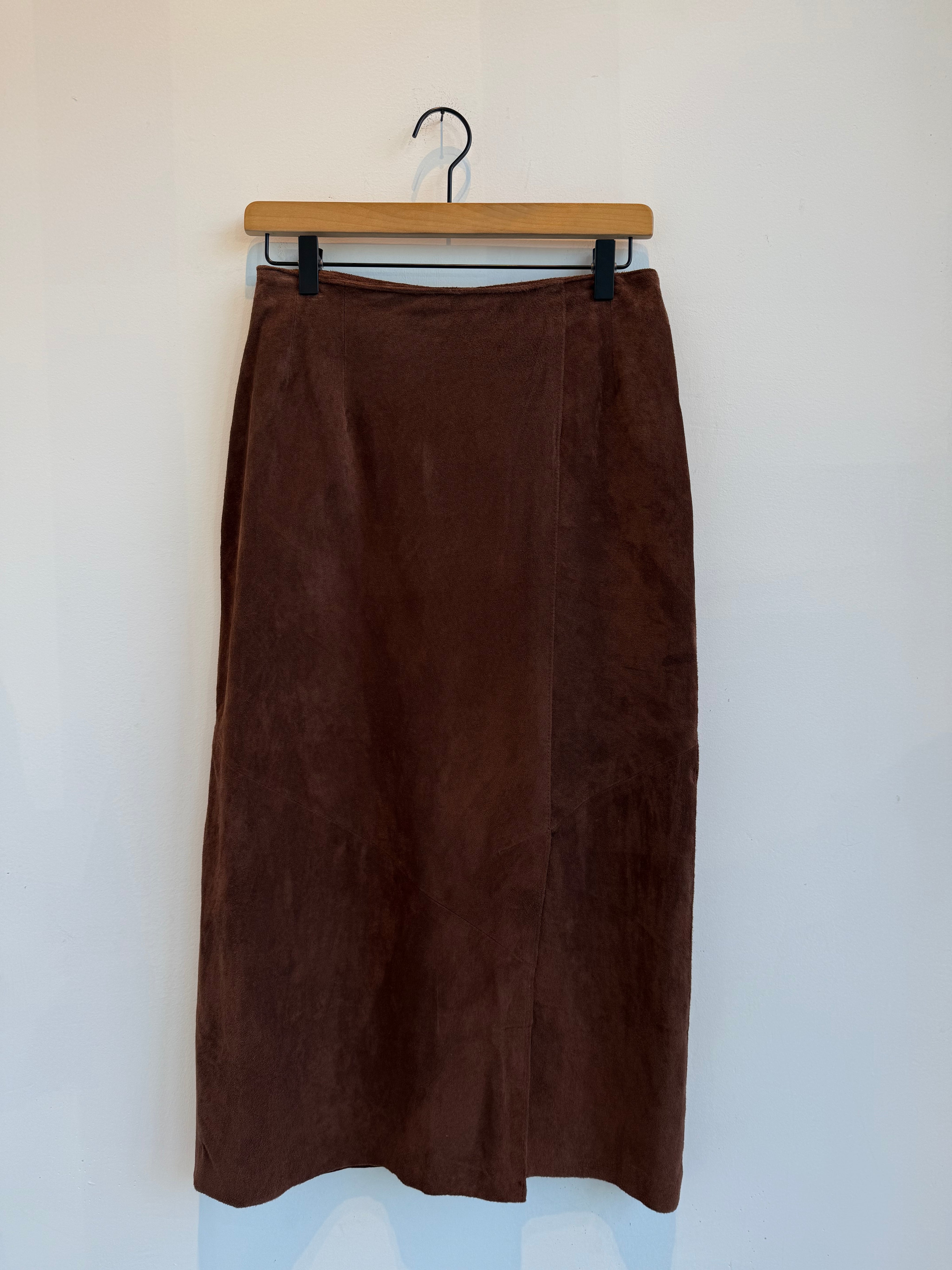 Vintage Brown Suede Leather Skirt