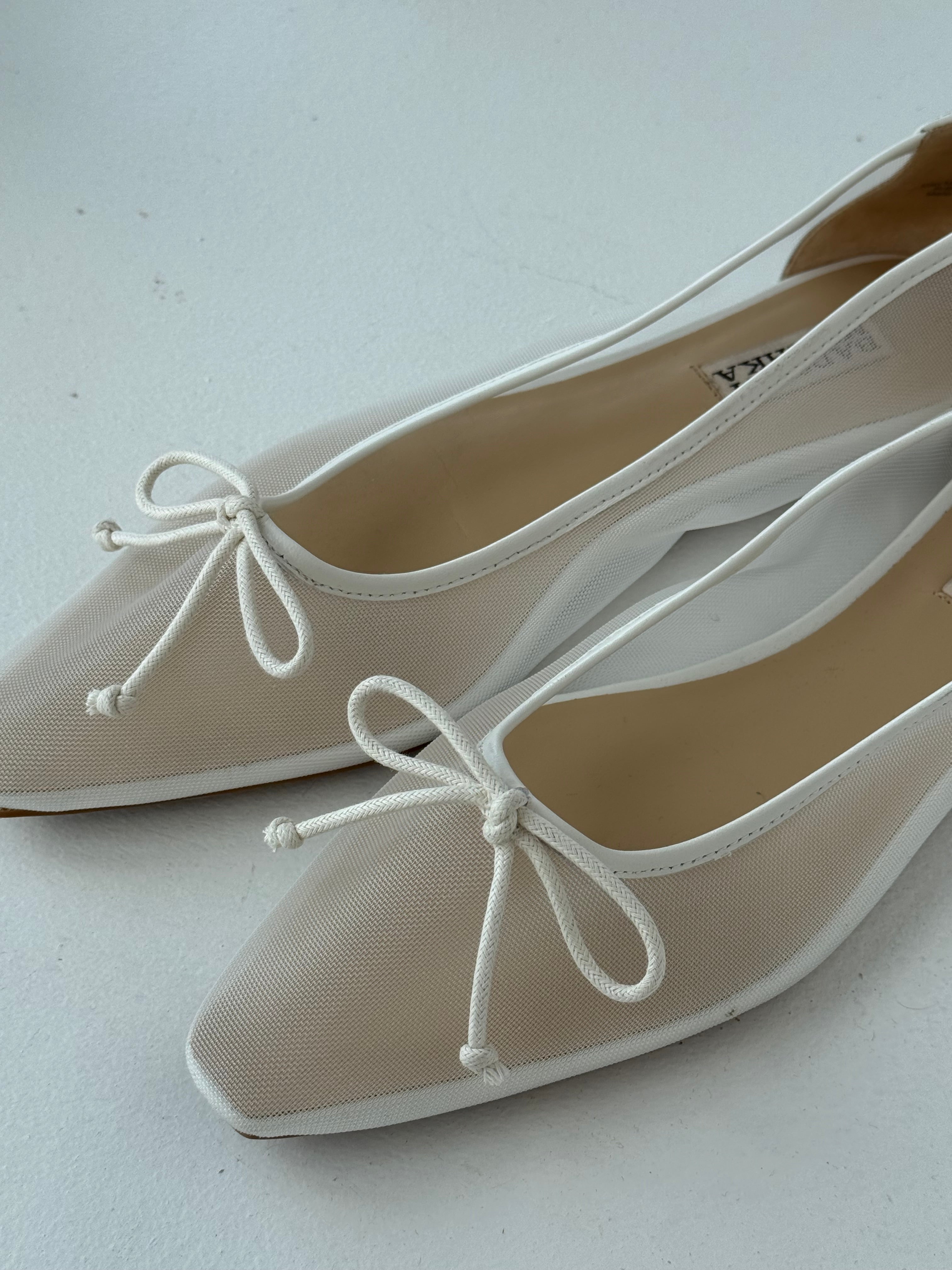 Vintage Badgley Mischika White Mesh Flats