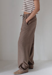 Day Brown Graphic Wool Stripe Trousers