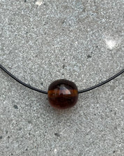 Nuri Studios Clear Brown Glass Sphere Necklace