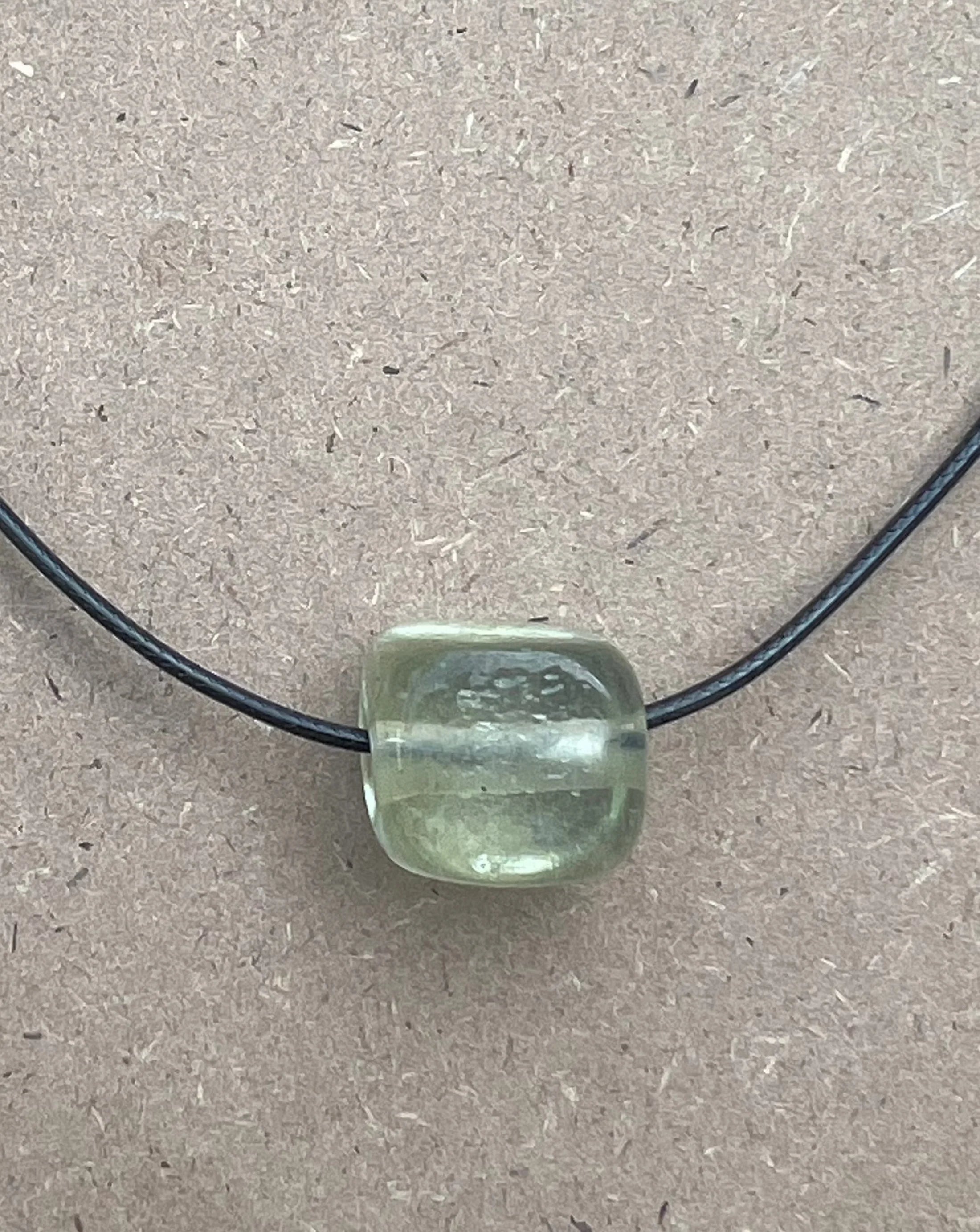 Nuri Studios Clear Glass Cube Necklace