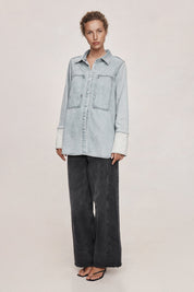 Marle Faded Blue Crosta Button Up