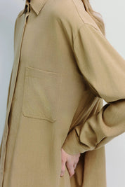 Rue Sophie Khaki Carel Shirt Dress
