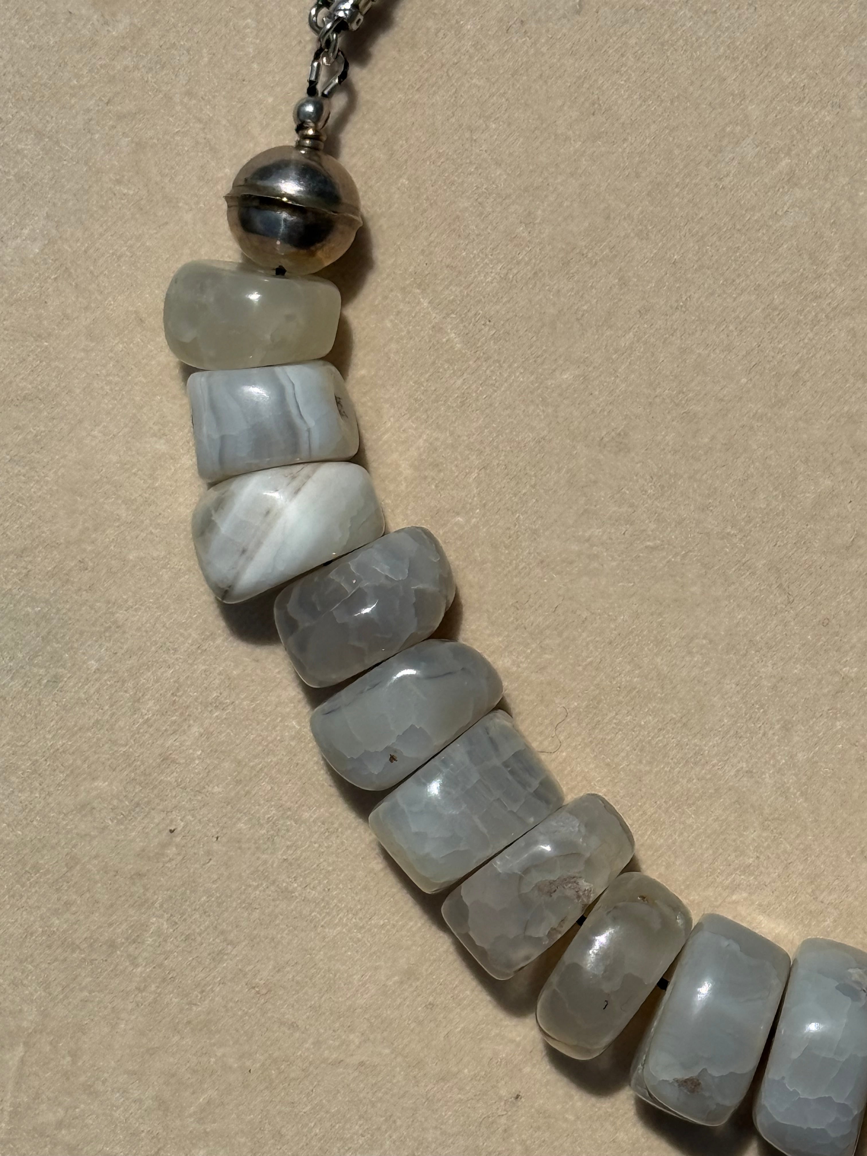 Handmade Chalcedony Beaded Necklace