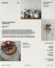 Holiday Ceramics Workshop