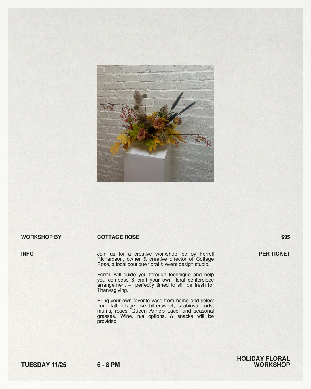 Holiday Floral Workshop