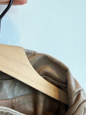 Vintage Tan Leather Bomber Jacket