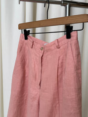 Vintage Pink Linen Bermuda Shorts