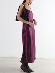 Vintage August Silk Plum Slip Dress