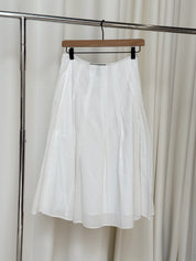 Vintage White Cotton Maxi Skirt