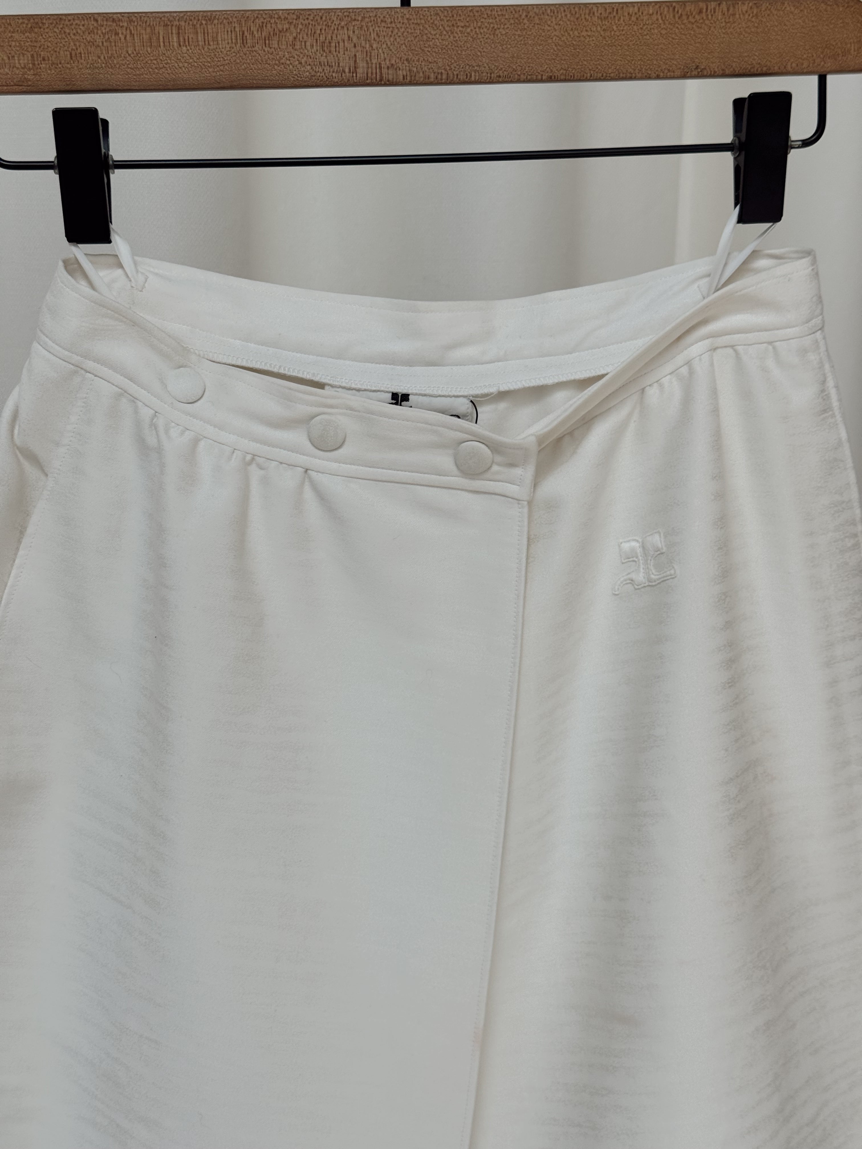 Vintage 70s Courreges White Maxi Wrap Skirt