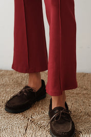 Donni Rouge Rib Kick Flare Pant