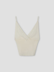 Deiji Studios Off White Cross Panel Knit Top