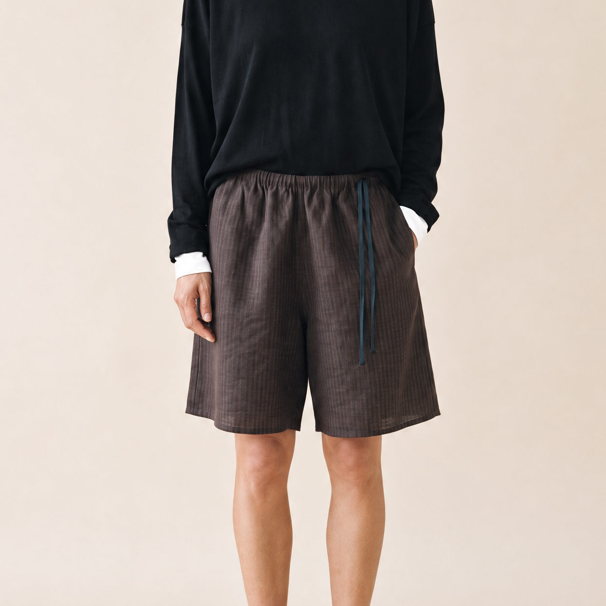 Deiji_Studios_Brown_Striped_Half_Linen_Short.png