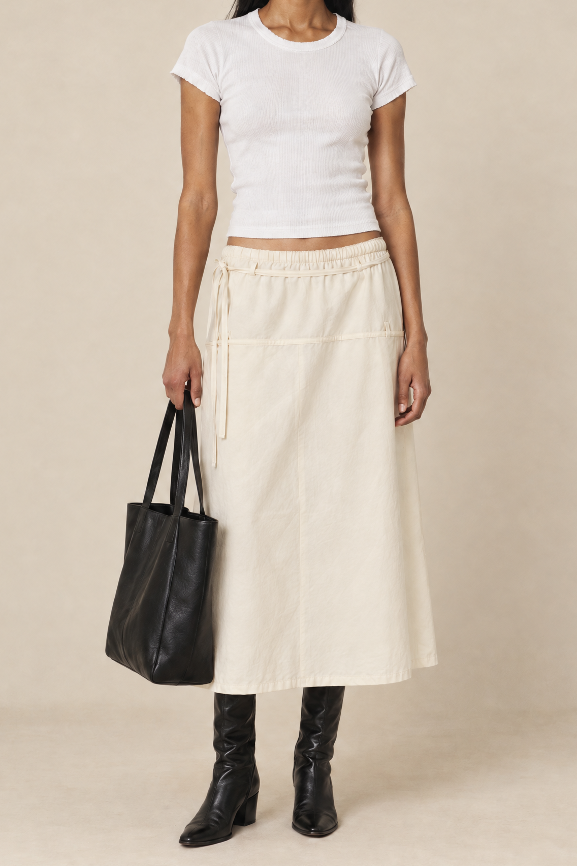 Deiji Studios Off White Loop Pocket Skirt
