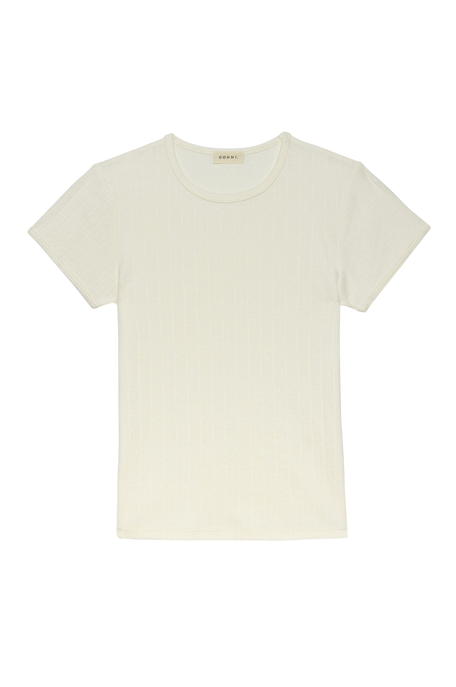 Donni Cream Pointelle Baby Tee