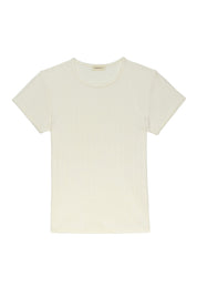 Donni Cream Pointelle Baby Tee