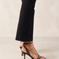 Alohas Black Straps Chain Heels