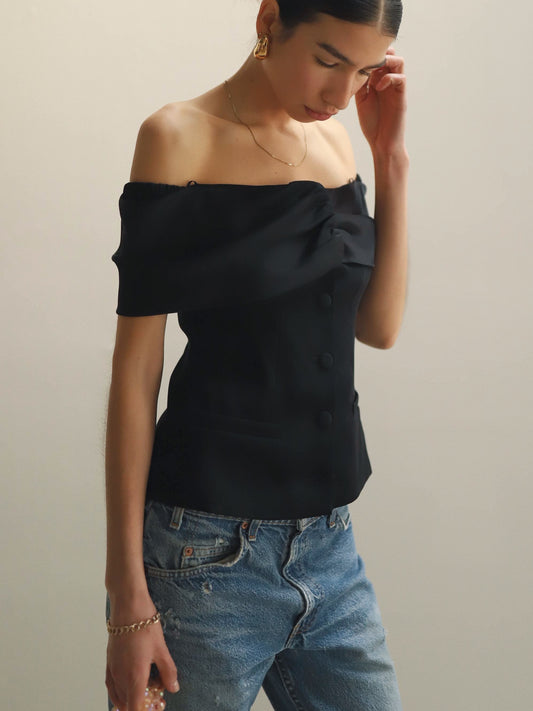 Black Nadine Suit Top