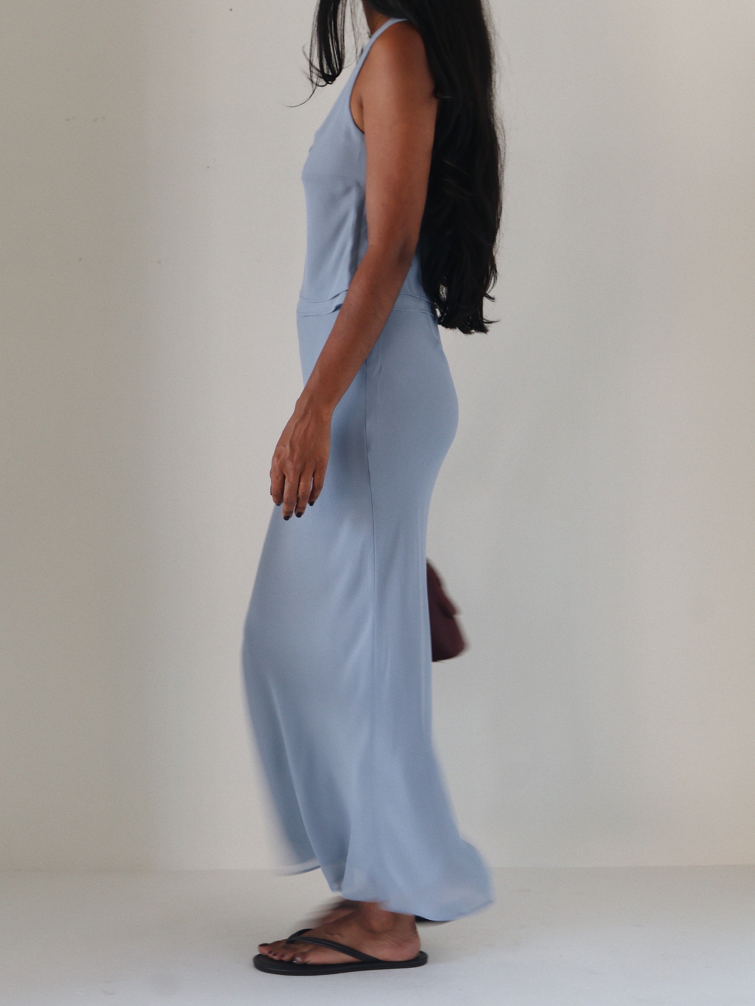 Slate Blue Siena Maxi Skirt