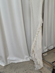 Vintage Cream Crochet Ruffle Asymmetrical Dress